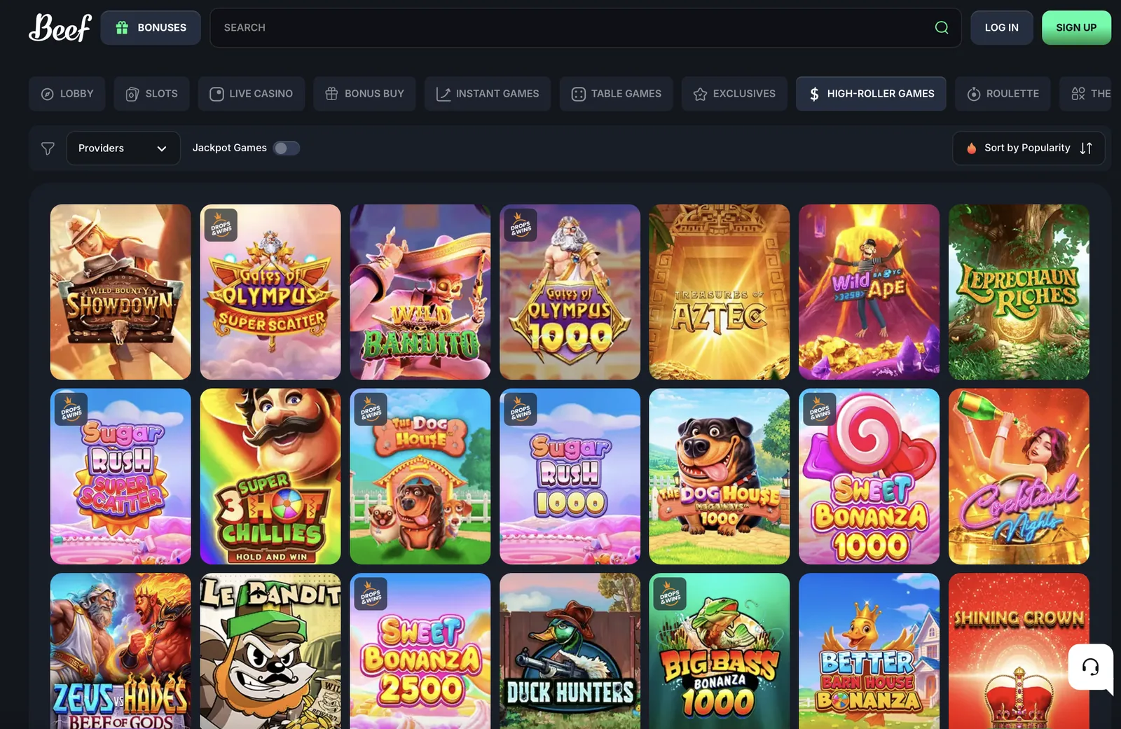 Beef Casino in der mobilen Ansicht auf einem Smartphone